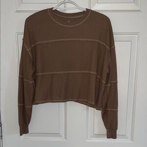 Hollister Brown Ribbed Sweatshirt